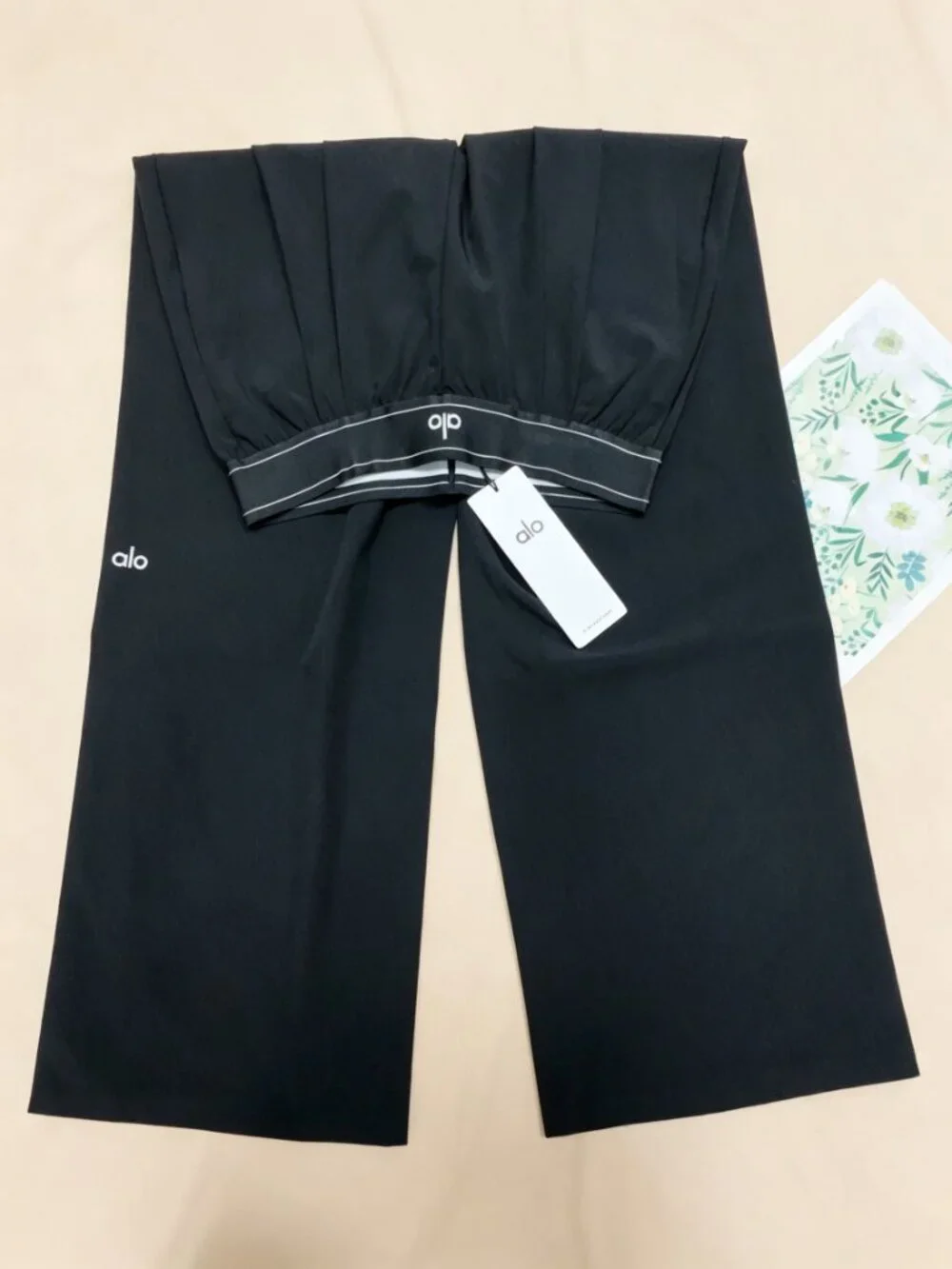 NWT👋ALO Yoga Suit Up Trouser Black Wide Leg🚀Regular 30